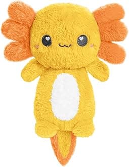 Happy Fuel Axolotl Microwavable 1.5lbs Unscented Heating Pad for Women and Kids- Cute Soft Cozy Pillow Plush Heatable Warm Stuffed Animals- Kawaii Hot and Cold Plushie- Axolotl Gifts for Girls & Boys