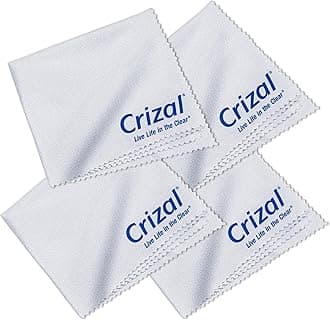 Crizal Lens Cleaning Cloth 4 Pack Size 6 1/2" x 6 1/2" for Crizal Anti Reflective Lenses |#1 Best Microfiber Cloth for Cleaning Crizal and All Anti Reflective Lenses|