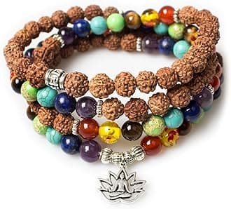 108 Mala Beads Necklace 7 Chakra Buddhist Prayer Beaded Bracelet Tree of Life Pendant Stone Yoga Necklace