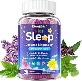 - Kids Sleep Gummies, NO Melatonin Sleep Aid Gummies w/ Magnesium Glycinate, Magnesium Malate, L-Theanine, Lavender, B6, Zinc, D3K2 for Restful Sleep, Relax Brain & Muscle, Immune Support, Non-GMO 1Pack