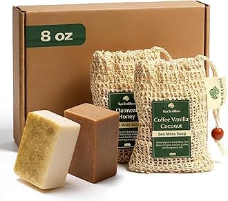 Wellness Gift Sea Moss Soap Bar – All-Natural Detox Soap with Coffee, Vanilla, Coconut & Oatmeal Honey – Gentle Handmade Foam for Sensitive Skin, Face & Body – Valentine's Gift for Men & Women