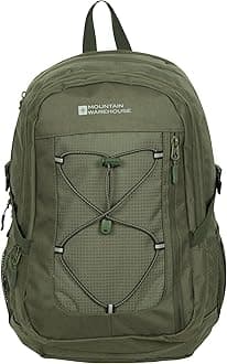 Mountain Warehouse Peregrine Laptop Bag 30L - Large Day Pack with Padded Airmesh Back, Bottle & Laptop Pocket - All Season Camping, Hiking, Outdoors & Trekking Green One Size