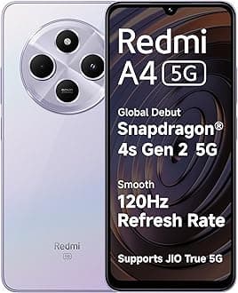 Redmi A4 5G (Sparkle Purple, 4GB RAM, 128GB Storage) | Segment Largest 6.88in 120Hz | 50MP Dual Camera | 18W Fast Charging | Charger in the Box