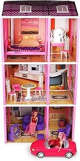 Toyzone Super Star Giant Three Storey Doll House-45250 | Role Play Set | Doll House with Furniture | Doll house Play set for kids| Three Storey Doll House | For Kids age 3+