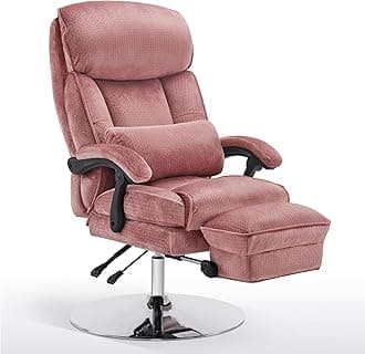 BarberPub Beauty Chair, 360° Rotating Lifting Facial Beauty Spa Chair, Adjustable Tattoo Salon Spa Esthetician Beauty Equipment 3571 (Fabric, Pink)