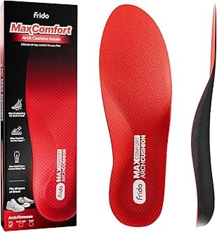 FridoMax Comfort Arch Cushion Insole | Relieves Arch Pain | Proprietary Hi- Per Foam Orthotic Inserts | Deep Heel Cup for Enhanced Stability | Sports & Casual Shoe Insert | Small (4-7 UK) Pack of 1