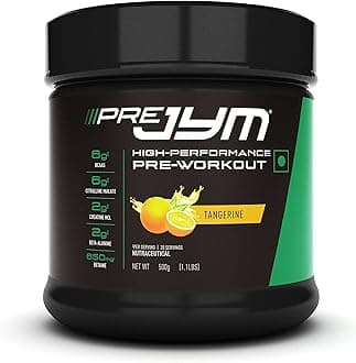 PRE JYM High Performance Pre-Workout (6g BCAAs & Citrulline Malate, 2g Creatine HCL & Beta-Alanine, 650mg Betaine) - 500g (Tangerine)