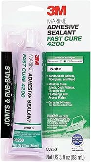 Marine Adhesive/Sealant Fast Cure 4200, 05260, White, 3 oz