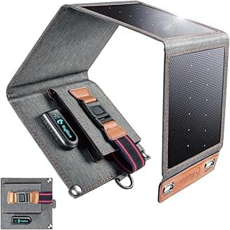 BigBlue 14W Ultra Lightweight Solar Charger, 1 USB Port, Foldable Solar Panel, Fast Charging, 25.4% High Efficiency, Thin Solar Charger, Smartphone Charger, Water-resistant/Dust-proof, Compatible with