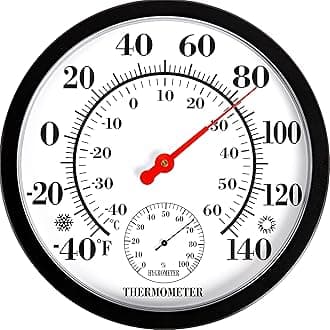 TERMOFLY 10.5 inches New Premium Outdoor Weather Thermometer-Hygrometer Water-Resistant Decorative