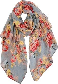 Lightweight Scarves Fashion Flowers Print Women Cotton Wrap Scarf Head Shawl Spring Gift