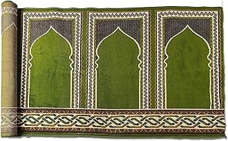 Carpet Mahal Washable Zanamaz Rolls for Prayer and Hall Size 4x40 feet Runner 0.5 inch Thickness, (Multi)