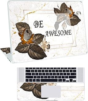 Floral D22 Top+Wrist Pad Vinyl Laptop Skin/Sticker/Cover for 14 Inches Laptops Laminated-Removable-HD Quality Compatible for Hp-Dell-Sony-Lenovo-Asus etc.(13.8x9.6 Inches)