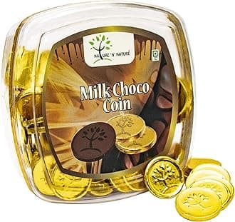 Gold Coin Milk Chocolates, 230gms Square Gift Pack, 100 pcs, Coin Chocolate Gifts for Holi, Rakhi, Diwali, Anniversary, Birthday, Christmas, Valentines