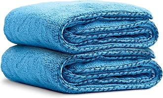- Woolly Mammoth Large Microfiber Drying Towel - 36 x 25 Inch Blue, Ultra Plush Super Absorbent Car Drying Towel for Cars, Trucks, SUVs, Motorcycles, RVs, and Auto Detailing - 2 Pack