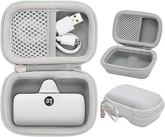 khankaHard Travel Case Compatible with iWALK/Charmast/KKD/Abnoys/VEGER/Taegila Small Portable Charger 3350mAh 4500mAh 4800mAh 5000mAh 5200mAh 8000mAh Ultra-Compact Power Bank, Case Only (White)