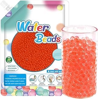 120,000 Orange Water Beads, Transparent Water Gel Beads for Vase Filler, Christmas Decoration, Wedding Centerpiece, Floating Candles, Planting, Floral Decoration