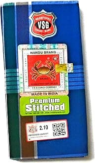 Men's Cotton Stitched Lungi (Multicolor , Free Size) - Pack of 2