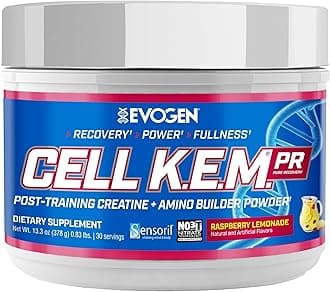 Cell K.E.M. PR - Post Workout Recovery Powder & Muscle Builder | Creatine Monohydrate, BCAA Powder, EAAs | Supports Recovery, Strength & Fullness | Raspberry Lemonade | 30 Servings
