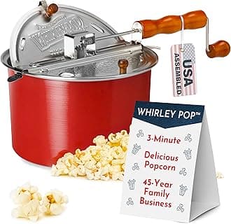 Wabash Valley Farms Original Whirley-Pop Popcorn Popper - Nylon Gear - Red
