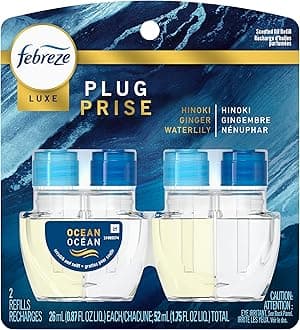 Febreze Origins Fade Defy PLUG Air Freshener & Odor Fighter, Ocean, (2) .87 fl. oz. Oil Refills