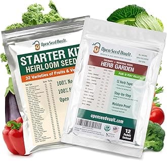 Open Seed Vault | 44 Heirloom Seed Types Variety Pack Bundle | 2026 Season | Non GMO Herbs, Vegetable and Fruit Seeds | Planting Outdoor & Indoor Garden | Gardening Starter Kit High Yield Produce