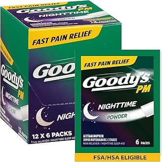 PM Nighttime Powder, Dissolve Packs for Pain with Sleeplessness, 6 Individual Packets, 12 Pack