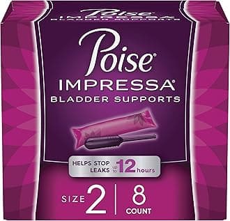 Poise Impressa Incontinence Bladder Support for Women, Bladder Control, Size 2, 8 Count (Packaging May Vary)
