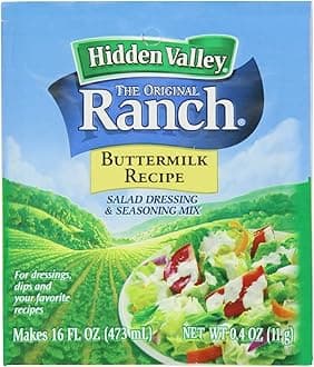 XIYNBH Original Ranch - Buttermilk Recipe - Salad Dressing & Seasoning Mix - Makes 16 FL OZ (473 mL) - Net Wt. 0.4 OZ (11 g) - Pack of 5 Packets