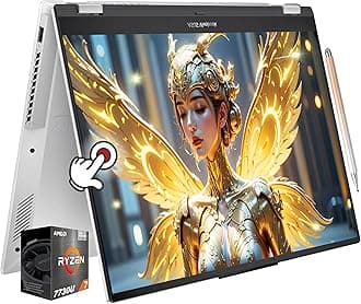 ASUSVivoBook S 16 Flip 2-in-1 Laptop, 16”WUXGA Touchscreen Display, 8-Core AMD Ryzen 7 7730U, 1080p FHD Webcam, Backlit Keyboard, WiFi 6E, Windows 11 Home, w/Pen (40GB RAM | 2TB SSD)