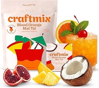 Blood Orange Mai Tai Cocktail & Mocktail Drink Mixer, Skinny Mixes - Water Flavoring Packets - Made With Real Fruit - Vegan Low-Carb, Low-Sugar, Non-GMO, Dairy Free, Gluten Free, 12 Pack