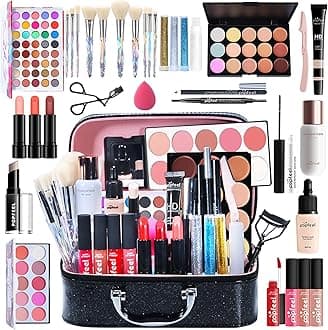 All-in-One Makeup Kit for Women Full Set, 35Pcs Professional Make Up Kit for Teens & Adults, Complete Cosmetic Gift Set With Eyeshadow Blush Lipstick Concealer, Starter Bundle Set for Girls