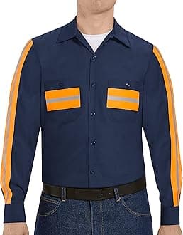Red KapMen's Industrial 2 Piece Lined Collar Work Shirt