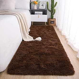 Chicrug Soft Runner Rug for Bedroom Living Room Plush Fluffy Rug 2x6 Feet, Shag Furry Runner Rug Carpet Non Shedding for Nursery Children Kids Girls Room Home Decorative, Brown