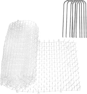 Homarden Transparent Training Mat for Cats - Flexible Cat Deterrent for Outdoor and Indoor - Scatmats with Spikes and 12 Garden Staples - Pet Animal Spikes for Yard and Garden - 198 cm x 28 cm