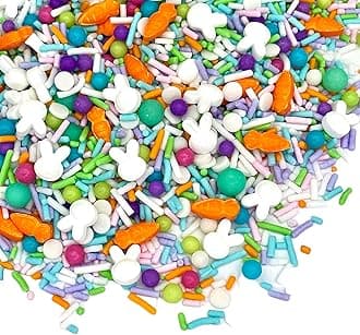 - Manvscakes Sprinkles- Edible Cake and Cupcake Sprinkles with Assorted Shapes and Sizes for Parties, Metallic Sprinkle Mix for Cookies, Ice Cream, Cake and Cupcake Decorating, 4 oz (Pastel Easter)