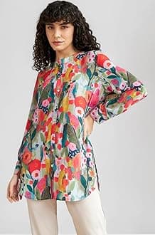 Women Rayon Shirts Korean Style Long Sleeve Oversized Button Down | Workwear Top for Office & Casual Wear