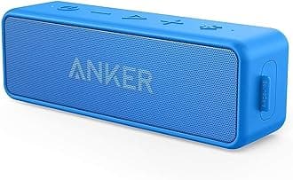 Anker Soundcore 2 Portable Bluetooth Speaker with Stereo Sound, Bluetooth 5, Bassup, IPX7 Waterproof, 24-Hour Playtime, Wireless, Speaker for Home, Outdoors, Travel - Blue