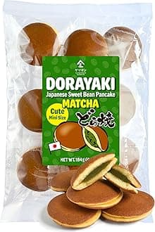 Dorayaki Japanese Matcha Sweet Bean Paste Pancake, Traditional Japanese Wagashi Sweets, Cute Mini Size, Matcha Candy, Individually Wrapped, Made in Japan 184g(6.49oz)