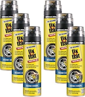 Fix-A-Flat S60420-6PK Aerosol Emergency Flat Tire Inflator Repair for Standard Tyres, Eco-Friendly Formula, Universal Fit for All Cars, 16.7 oz (Pack of 6)