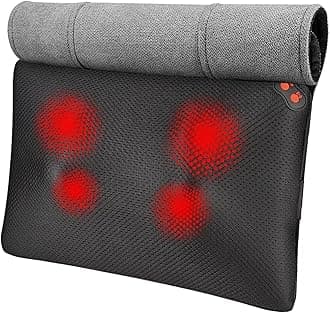 WOQQW Back Massager Neck Massage Pillow with Heat - Shiatsu Back Massager Present, Gifts for Women/Men/Mom/Dad - Deep Kneading Massage for Shoulder, Waist, Leg, Feet and Muscle
