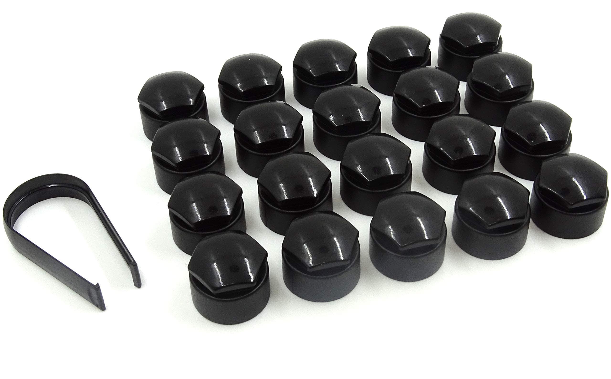 Round Type Wheel nut covers made for Audi A1, A3, A4, A5, A6, A7, A8, TT, Q7 Mk2, Q8 17mm (Glossy Black) AS ORIGINAL