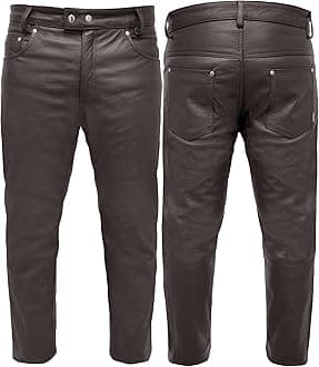Touch&TornLeather Pants Motorcycle Pants for Mens 30" to 44" Waist Jeans Style Pant with 5 Pockets Motorbike Pant for Biker