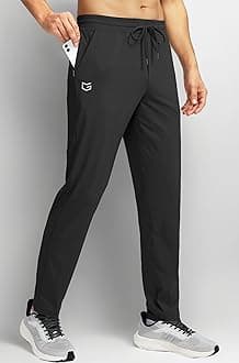 Men's Sweatpants with Zipper Pockets Tapered Track Athletic Pants for Men Running, Exercise, Workout
