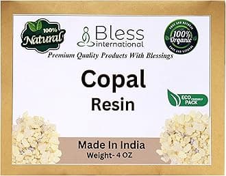 Bless International Premium Grade A Indian White Copal Resin Dammar 100% Pure Natural Organic Blanco Tree Sap Gum Incense Sacred Aroma for Meditation Cleansing Wellness 0.25Lb-113.3-Grams-4-Ounces