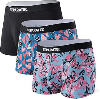 Separatec Mens Underwear Rayon Made from Bamboo Underwear Men, 3.5-Inch Legs Breathable Trunks for Men, 3-4 Pack