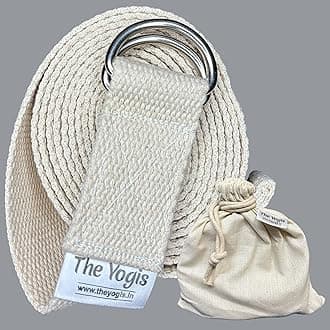 The Yogis 100% Cotton Yoga Belt – 9 Feet Extra Long Yoga Strap for Stretching, Alignment & Flexibility | Ideal for Iyengar Yoga, Therapy & Home Practice