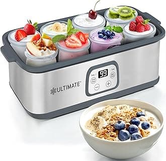 Ultimate Probiotic Yogurt Maker with Adjustable Temperature & Time Control - Make Trillions of Live Probiotics & Get Better Gut Health - LIFETIME WARRANTY - Perfect Wellness Gifts for Men & Women