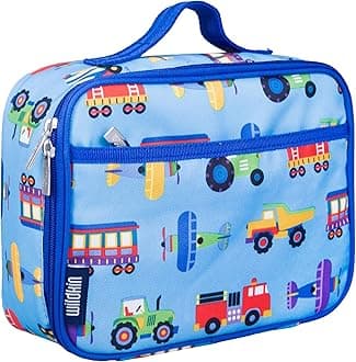 Kids Insulated Lunch Box – Durable and Reusable for School & Travel - Trains, Planes, and Trucks