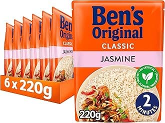 Ben's Original Jasmine Microwave Rice, Bulk Multipack 6 x 220g pouches